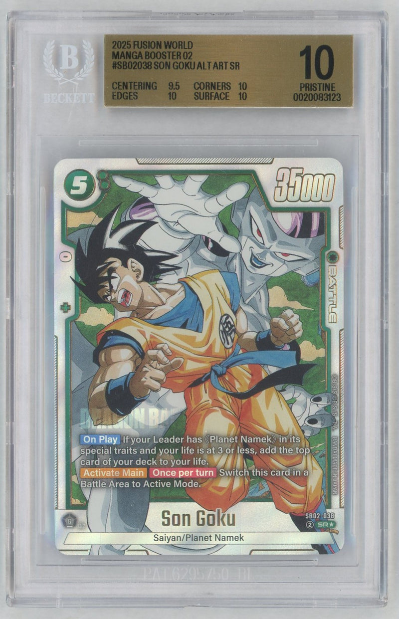 2025 Dragon Ball Super Fusion World Manga Booster 02 Alternate Art Super Rare Son Goku #SB02-038 BGS 10