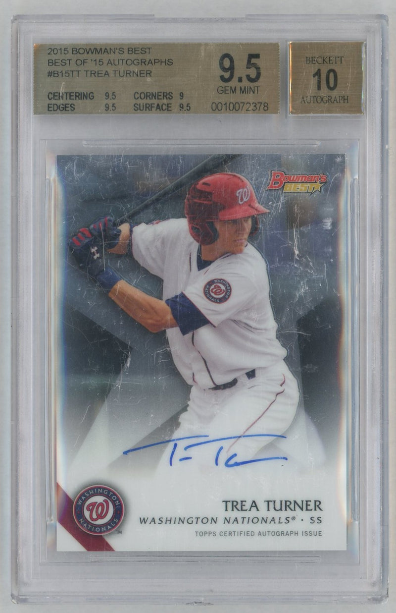 2015 Bowman's Best Best of '15 Autograph Trea Turner #B15TT BGS 9.5