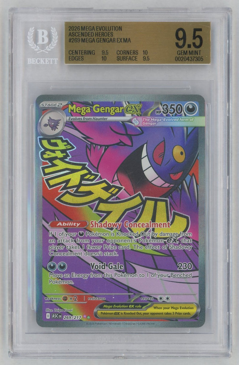2026 Pokemon Mega Evolution Ascended Heroes Mega Attack Rare Mega Gengar Ex #269 BGS 9.5