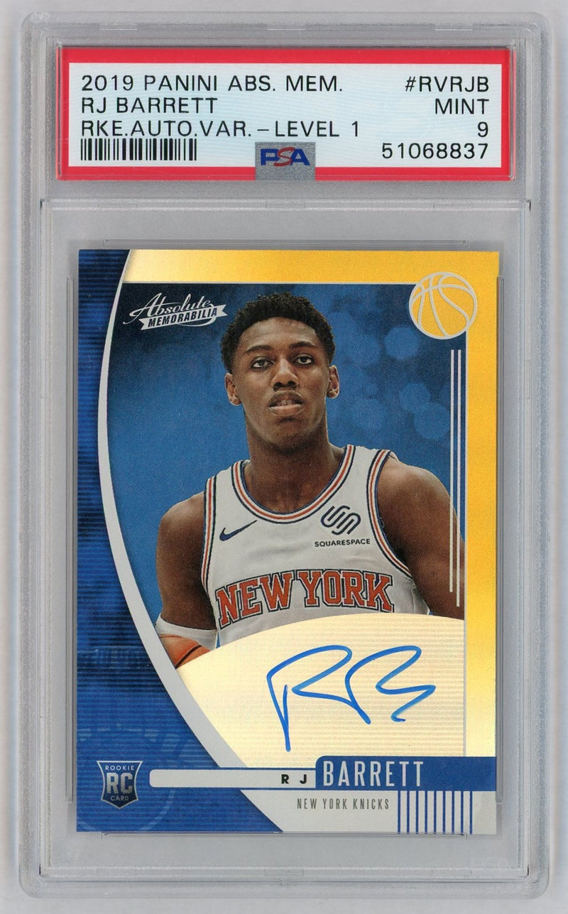 2019 Panini Absolute Memorabilia Rookie Autographs Variations Level 1 RJ Barrett #RVRJB PSA 9