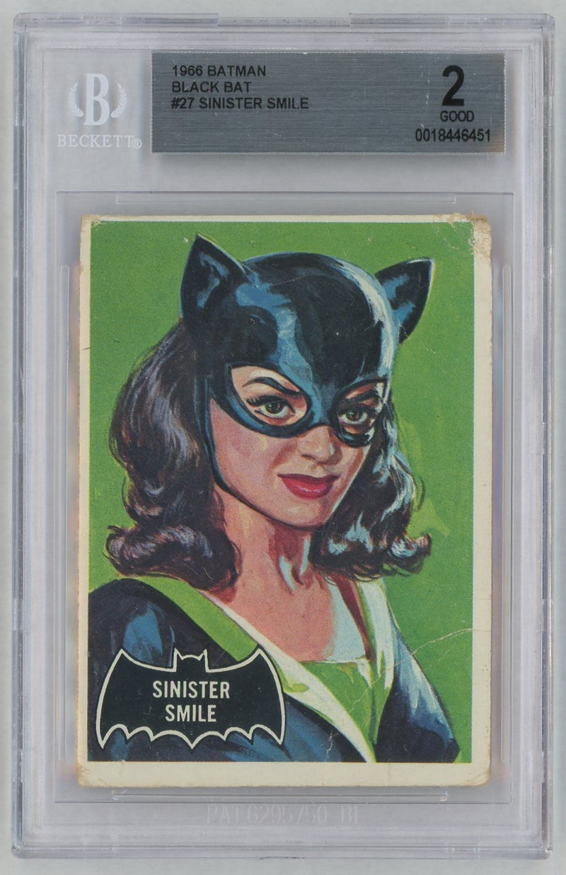1966 Batman Black Bat (1966 Topps) English Sinister Smile #27 BVG 2