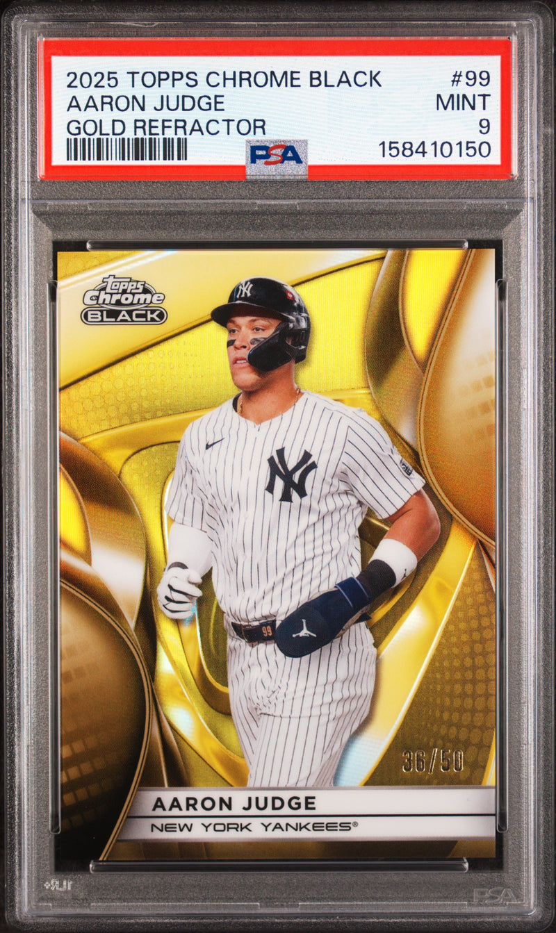 2025 Chrome Black Gold Refractors Aaron Judge #99 /50 PSA 9