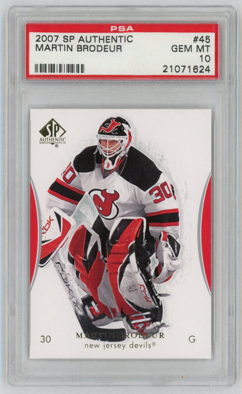 2007 SP Authentic Autograph Martin Brodeur #45 PSA 10
