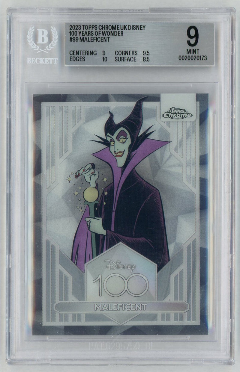 2023 Topps Chrome Uk Disney 100 Years of Wonder Maleficent #89 BGS 9