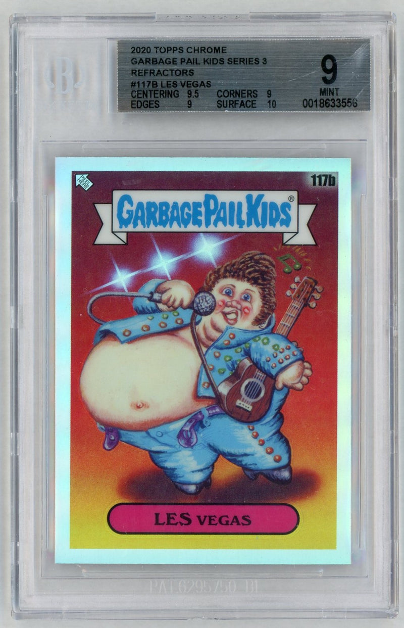 2020 Garbage Pail Kids Chrome Series 3 Refractors Les Vegas #117b BGS 9