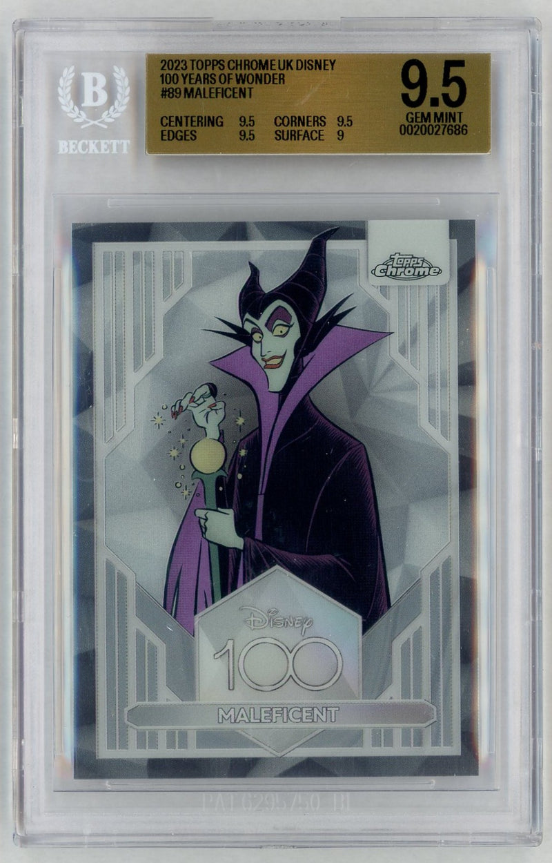 2023 Topps Chrome Uk Disney 100 Years of Wonder Maleficent #89 BGS 9.5