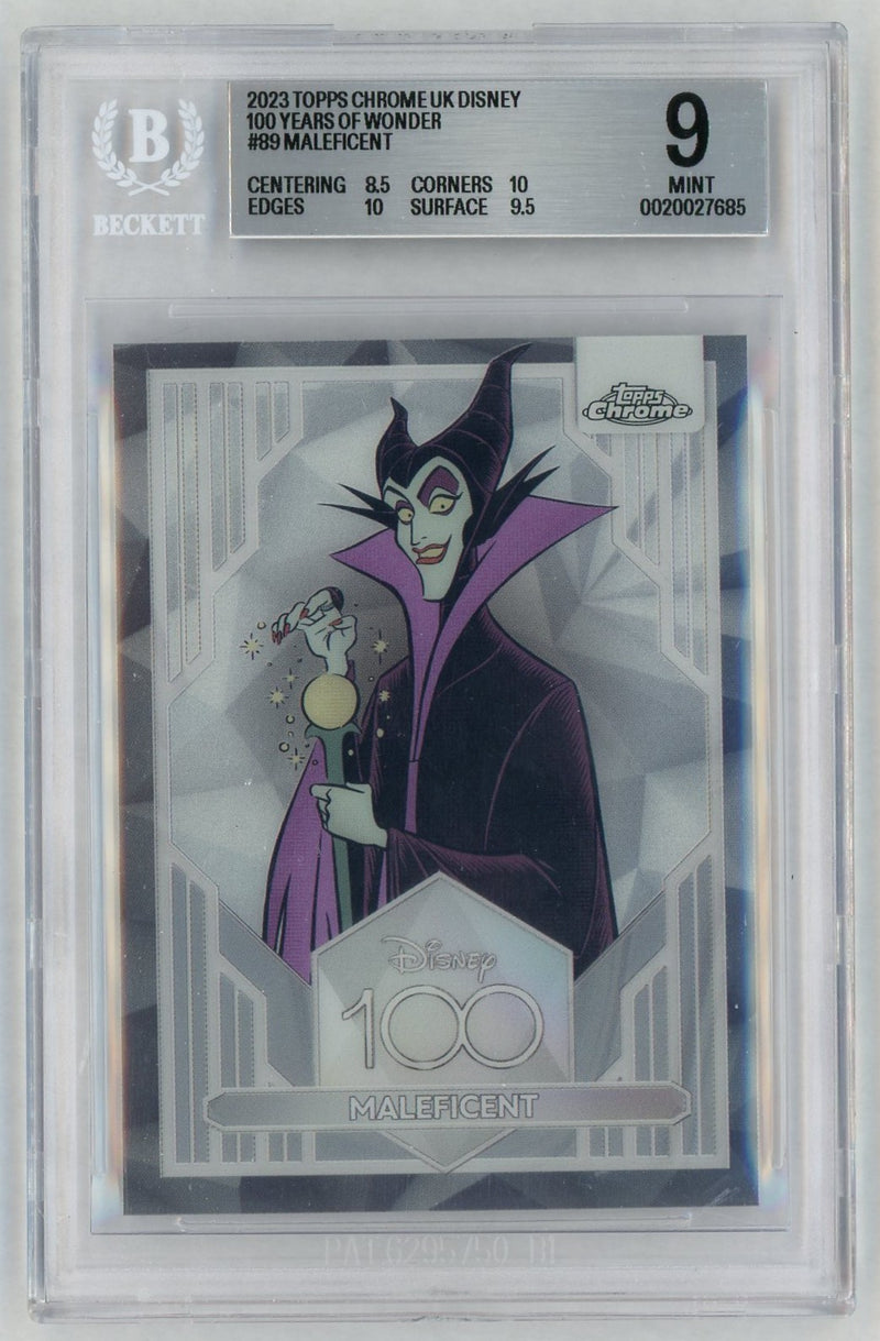 2023 Topps Chrome Uk Disney 100 Years of Wonder Maleficent #89 BGS 9