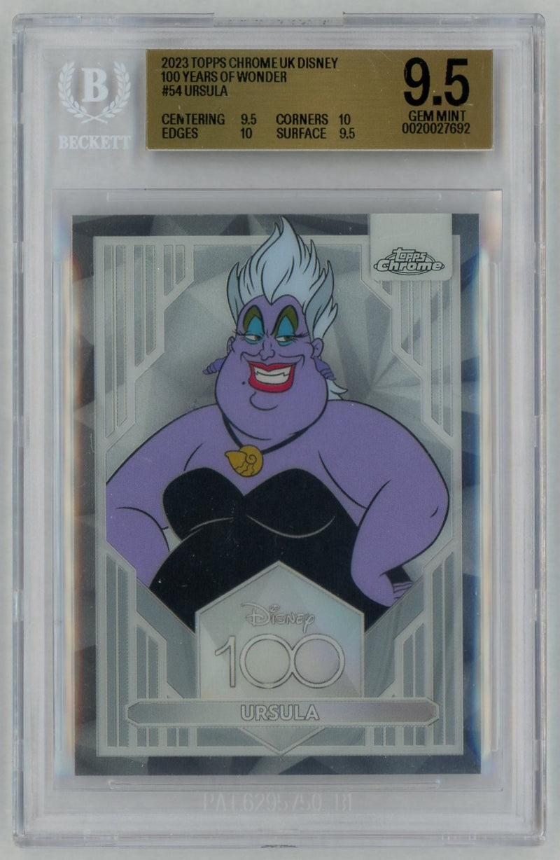 2023 Topps Chrome Uk Disney 100 Years of Wonder Ursula #54 BGS 9.5