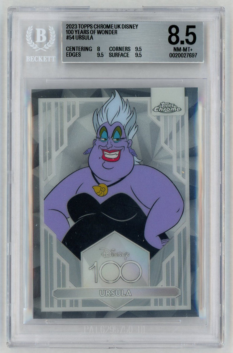 2023 Topps Chrome Uk Disney 100 Years of Wonder Ursula #54 BGS 8.5