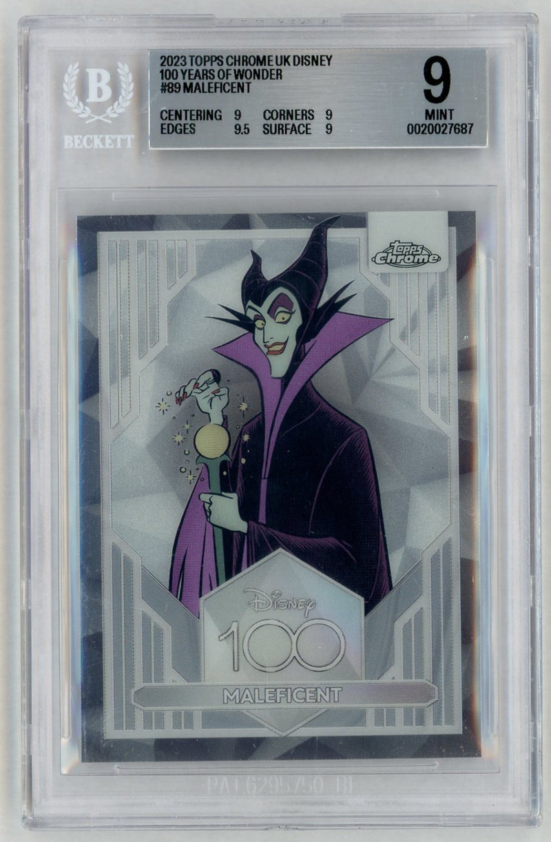 2023 Topps Chrome Uk Disney 100 Years of Wonder Maleficent #89 /450 BGS 9