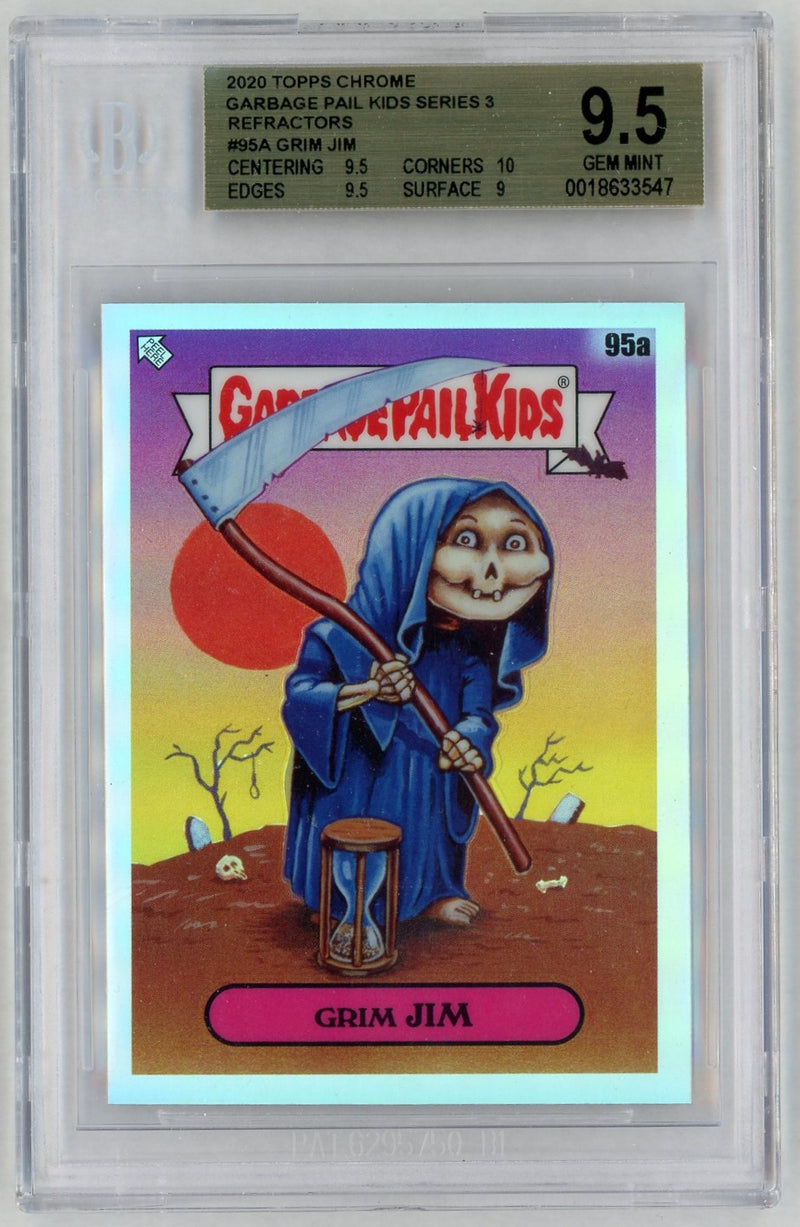 2020 Garbage Pail Kids Chrome Series 3 Refractors Grim Jim #95a BGS 9.5