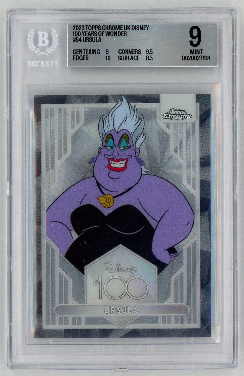 2023 Topps Chrome Uk Disney 100 Years of Wonder Ursula #54 BGS 9