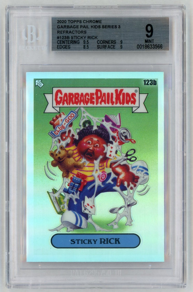 2020 Garbage Pail Kids Chrome Series 3 Refractors Sticky Rick #123b BGS 9