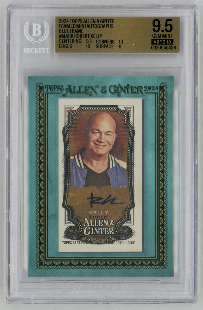 2024 Topps Allen and Ginter Framed Mini Autographs Blue Frame Robert Kelly #MARK /50 BGS 9.5