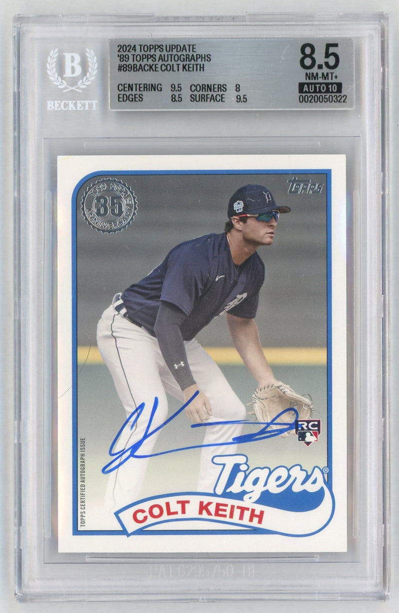 2024 Topps Update 1989 Topps Baseball Autographs Colt Keith #CKE BGS 8.5