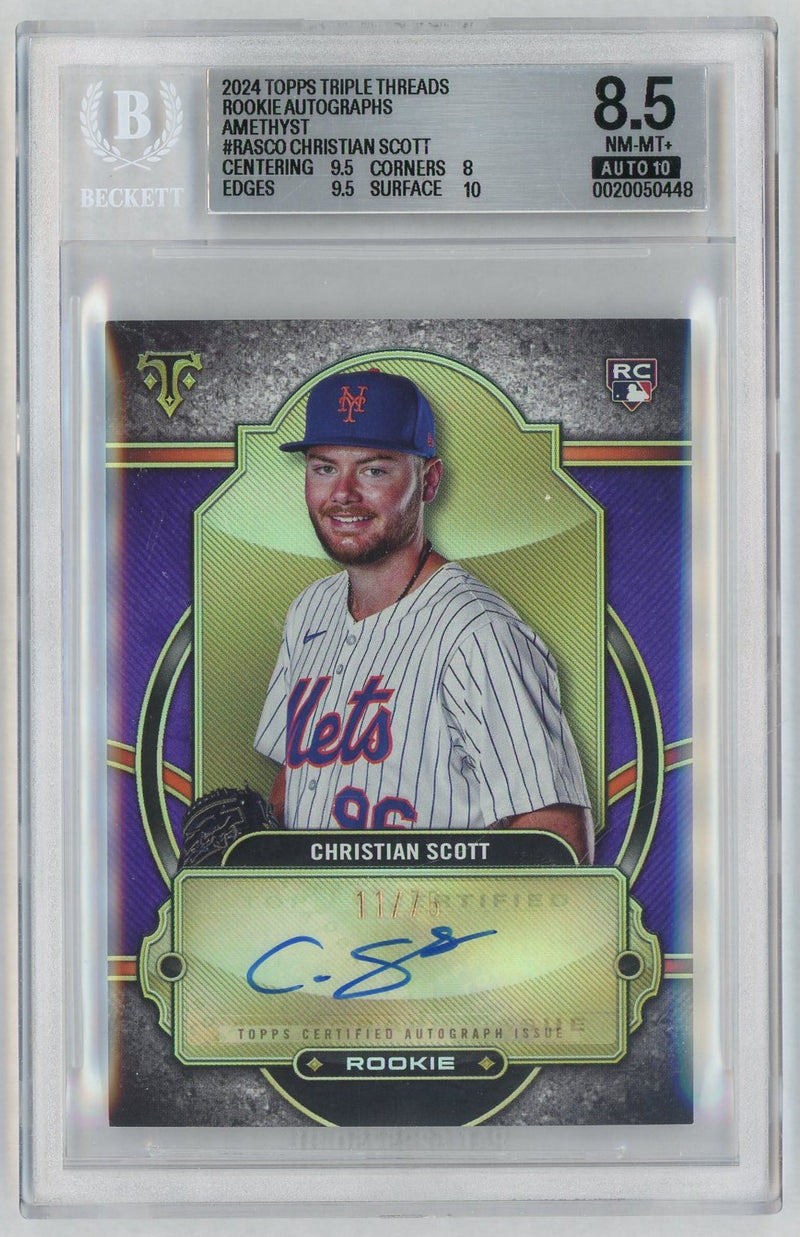 2024 Topps Triple Threads Rookie Autographs Amethyst Christian Scott #RASCO /75 BGS 8.5