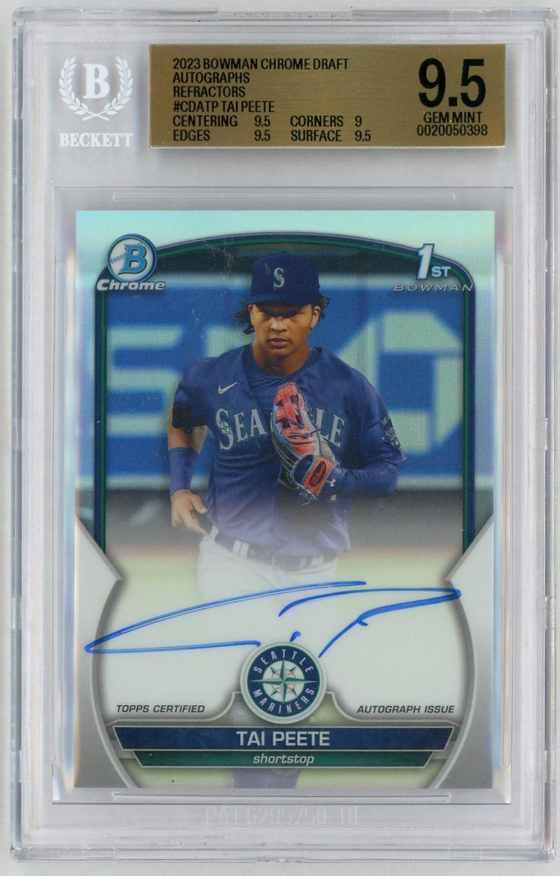 2023 Bowman Draft Chrome Autograph Refractor Tai Peete #CDATP /499 BGS 9.5