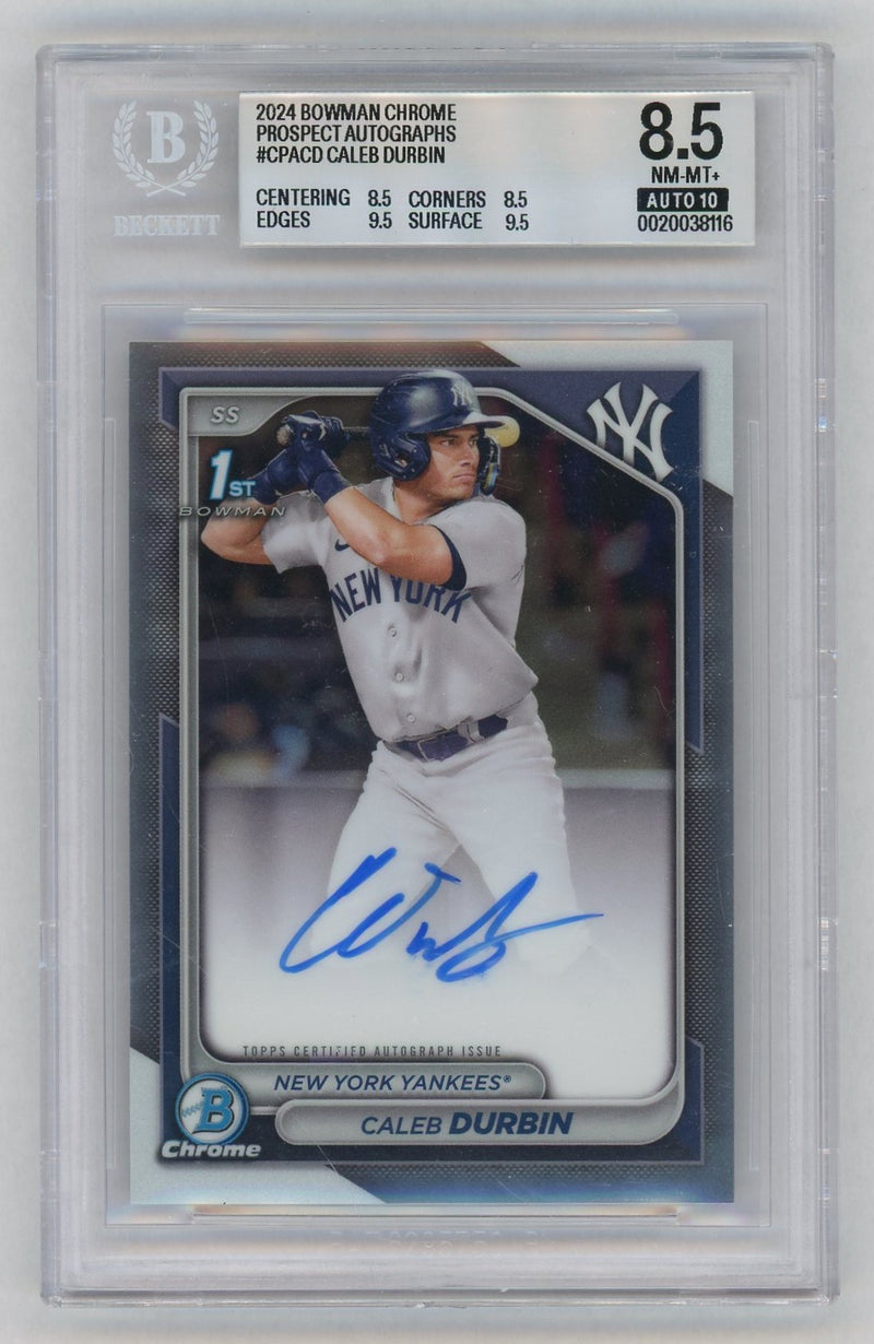 2024 Bowmab Chrome Prospect Autograph Caleb Durbin #CPACD BGS 8.5