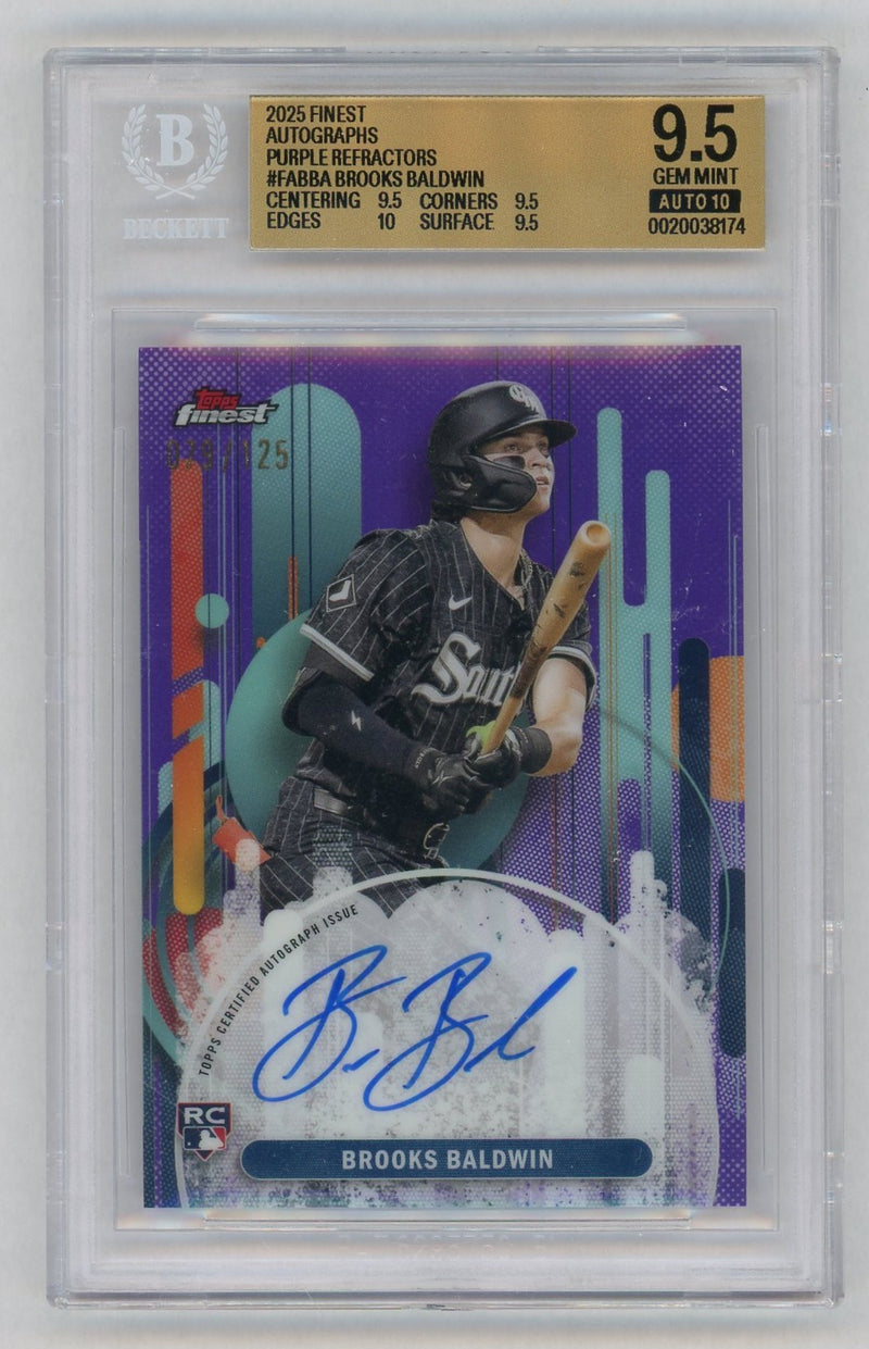2025 Finest Autographs Purple Refractors Brooks Baldwin #FABBA /125 /25 BGS 9.5