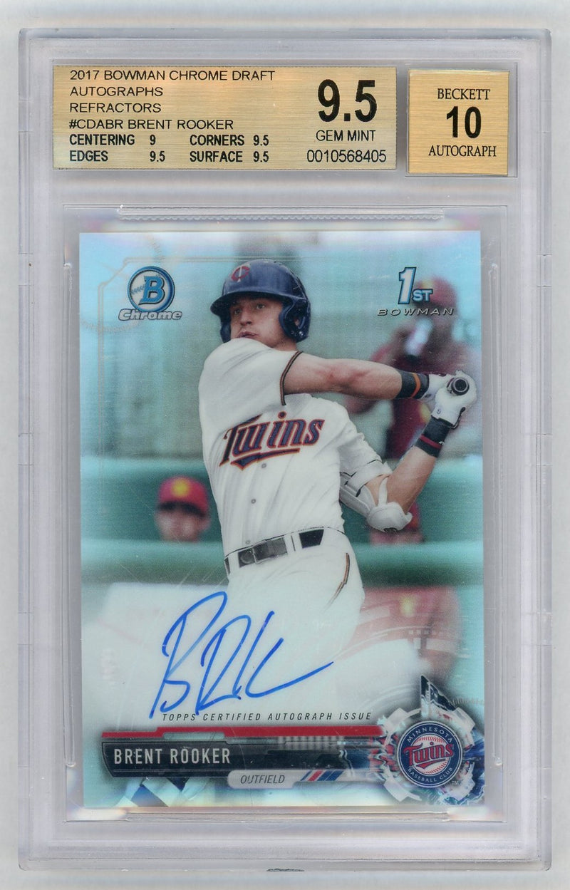 2017 Bowman Draft Chrome Draft Picks Autographs Refractor Brent Rooker #CDABR /499 BGS 9.5