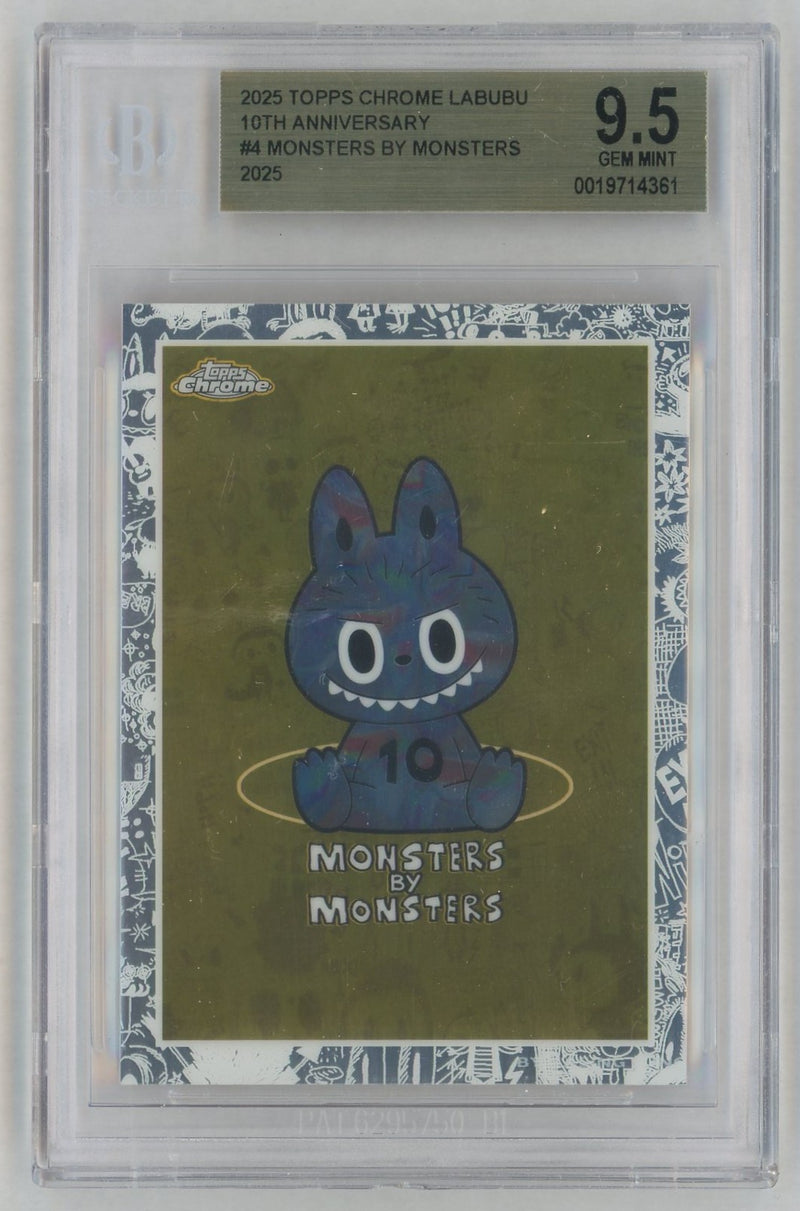 2025 Topps Chrome Labubu 10th Anniversary Monsters By Monsters #4 BGS 9.5