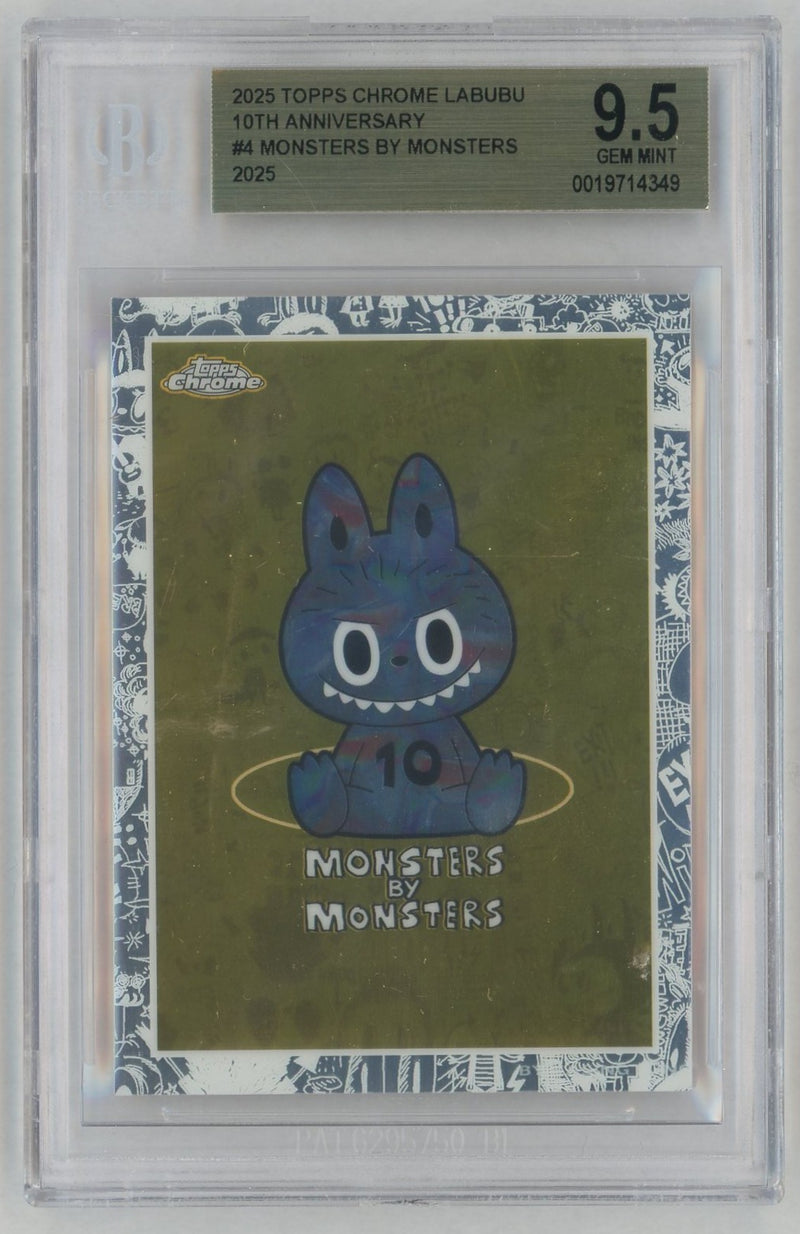 2025 Topps Chrome Labubu 10th Anniversary Monsters By Monsters #4 BGS 9.5