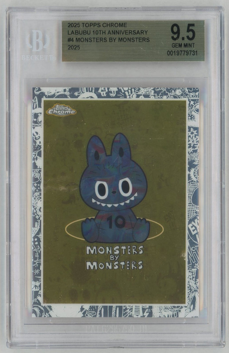 2025 Topps Chrome Labubu 10th Anniversary Monsters By Monsters #4 BGS 9.5