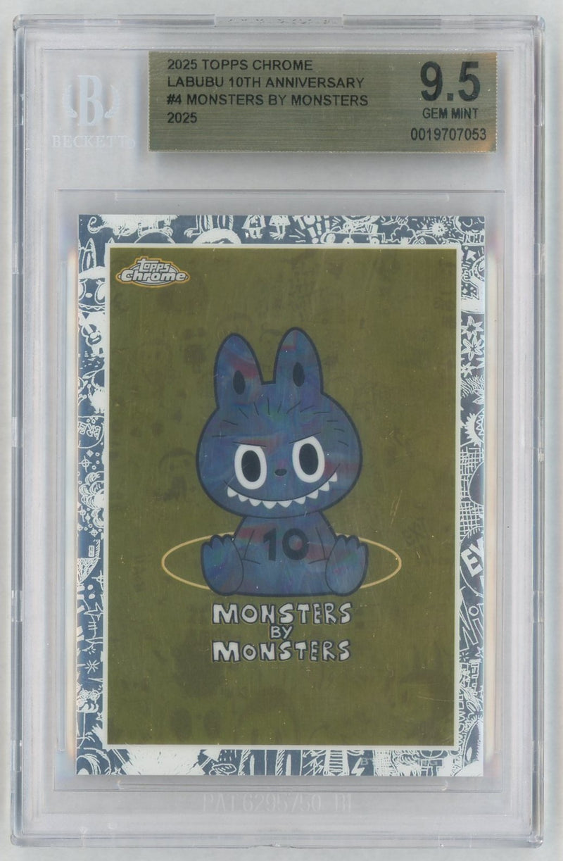 2025 Topps Chrome Labubu 10th Anniversary Monsters By Monsters #4 BGS 9.5