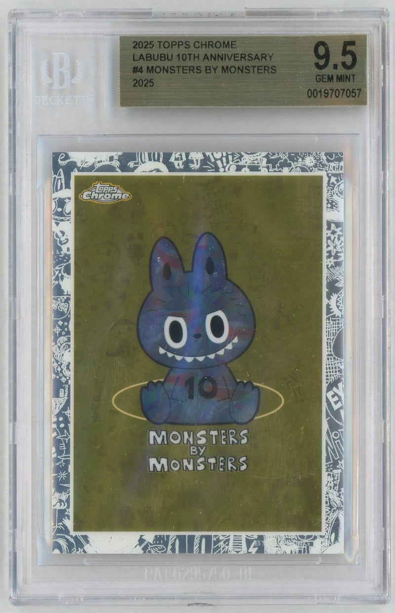 2025 Topps Chrome Labubu 10th Anniversary Monsters By Monsters #4 BGS 9.5