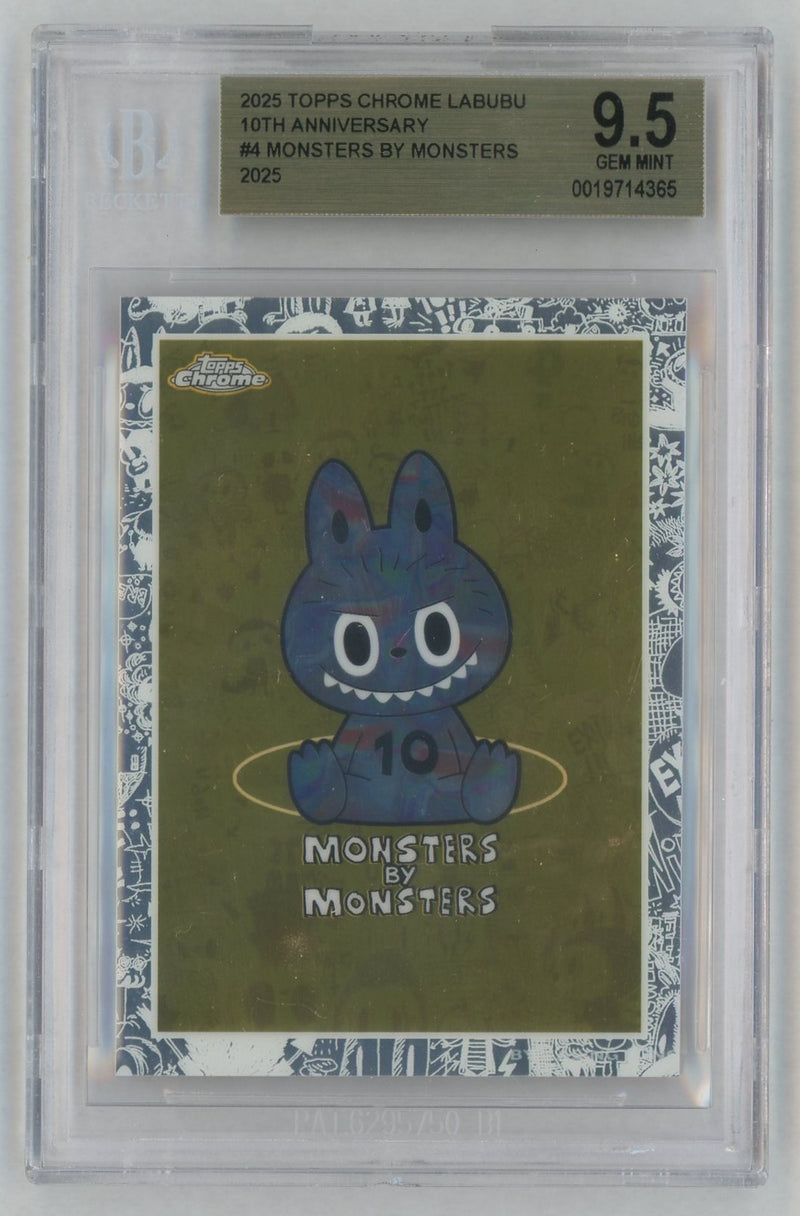 2025 Topps Chrome Labubu 10th Anniversary Monsters By Monsters #4 BGS 9.5