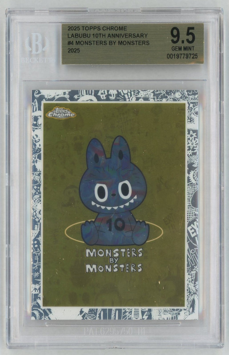 2025 Topps Chrome Labubu 10th Anniversary Monsters By Monsters #4 BGS 9.5