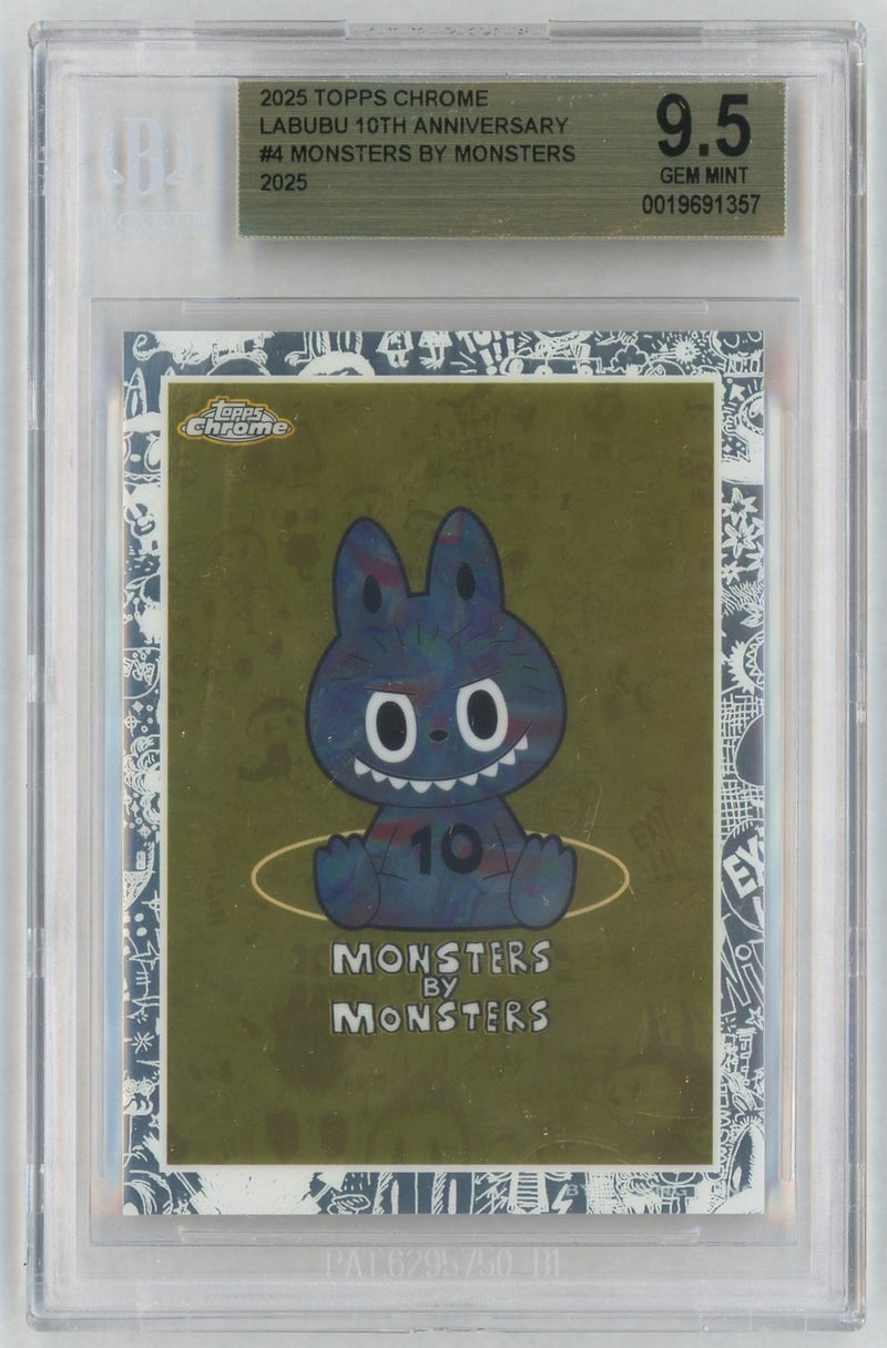 2025 Topps Chrome Labubu 10th Anniversary Monsters By Monsters #4 BGS 9.5