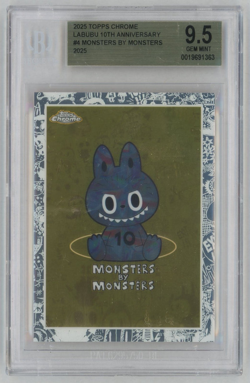 2025 Topps Chrome Labubu 10th Anniversary Monsters By Monsters #4 BGS 9.5