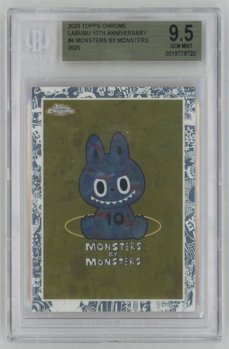 2025 Topps Chrome Labubu 10th Anniversary Monsters By Monsters #4 BGS 9.5