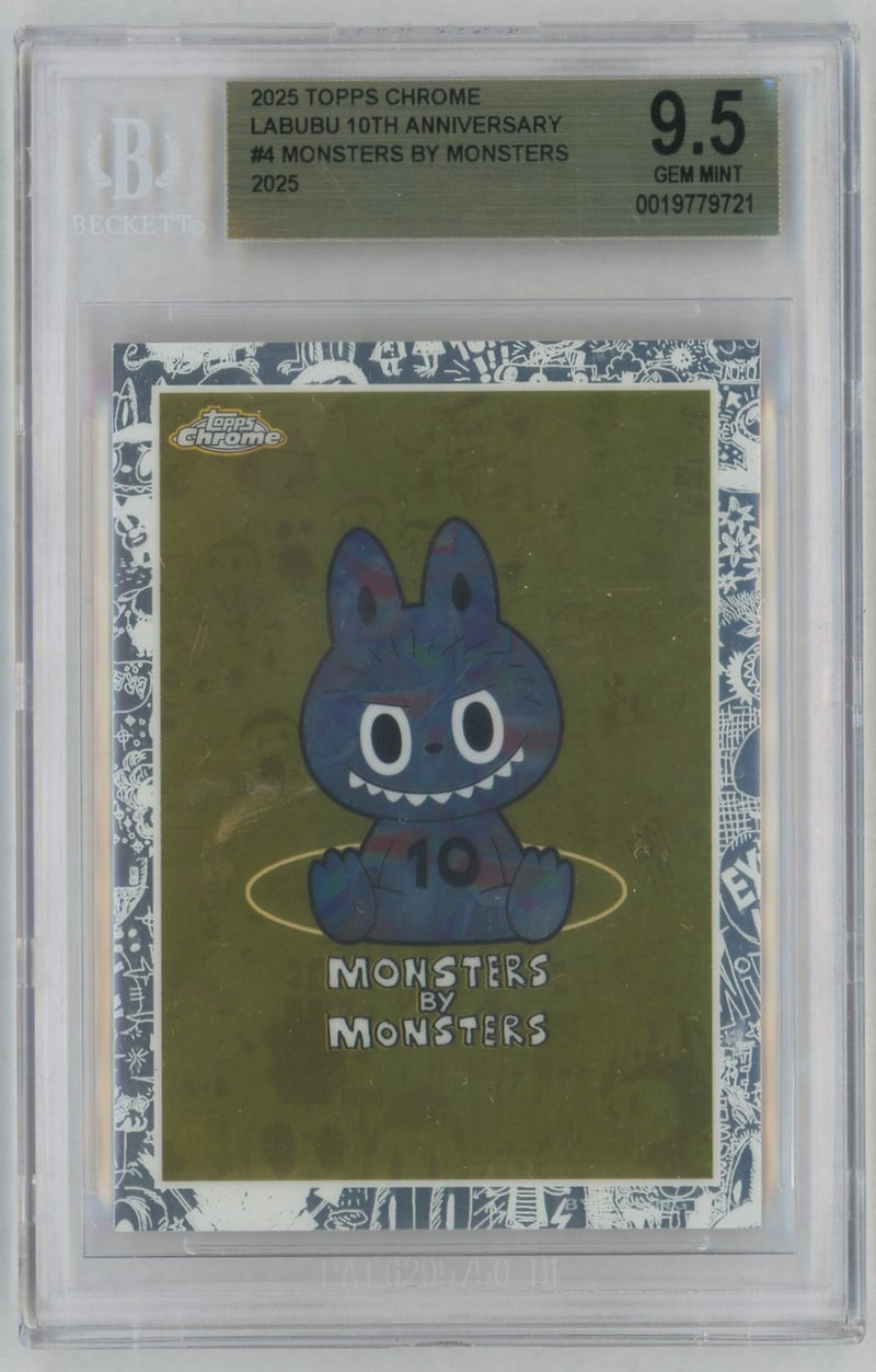 2025 Topps Chrome Labubu 10th Anniversary Monsters By Monsters #4 BGS 9.5