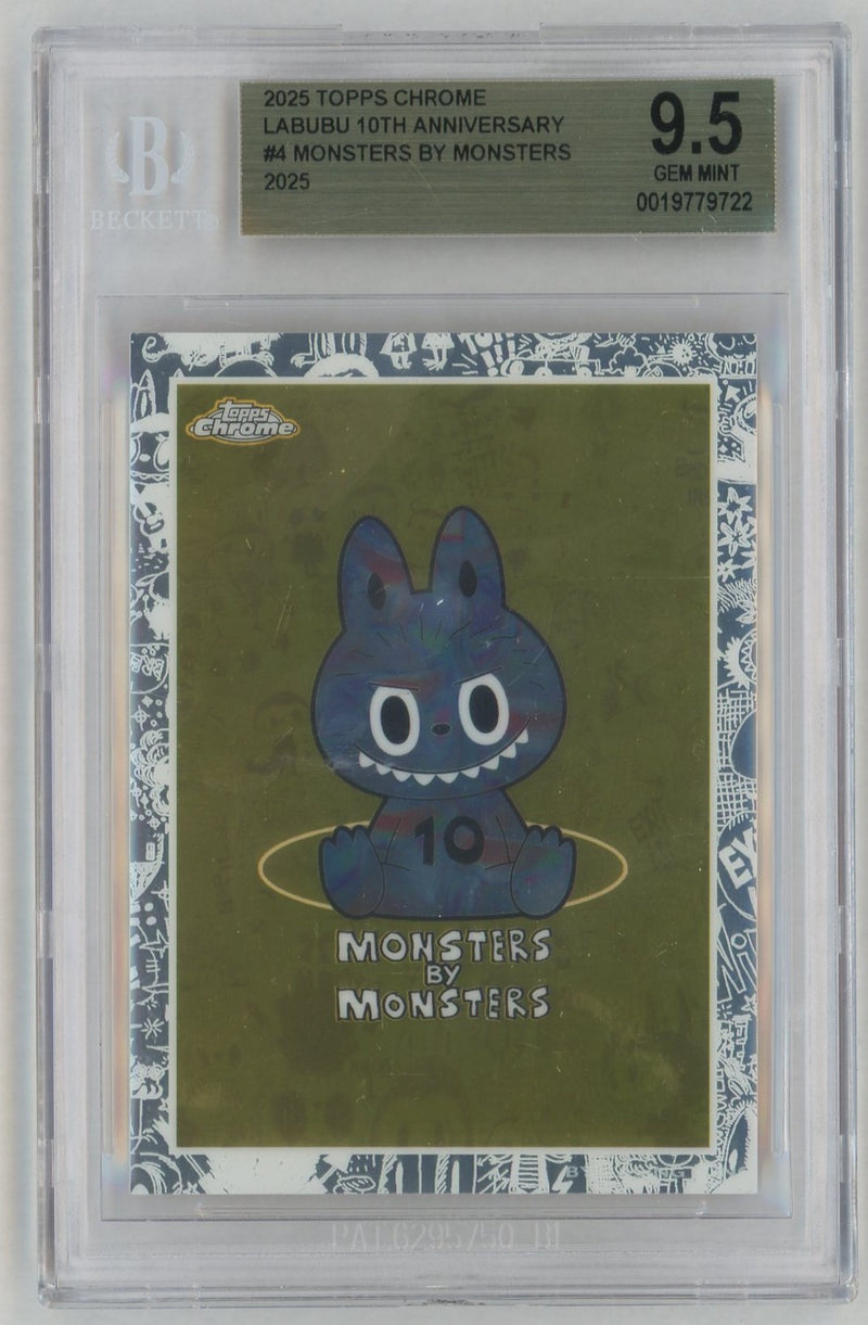 2025 Topps Chrome Labubu 10th Anniversary Monsters By Monsters #4 BGS 9.5