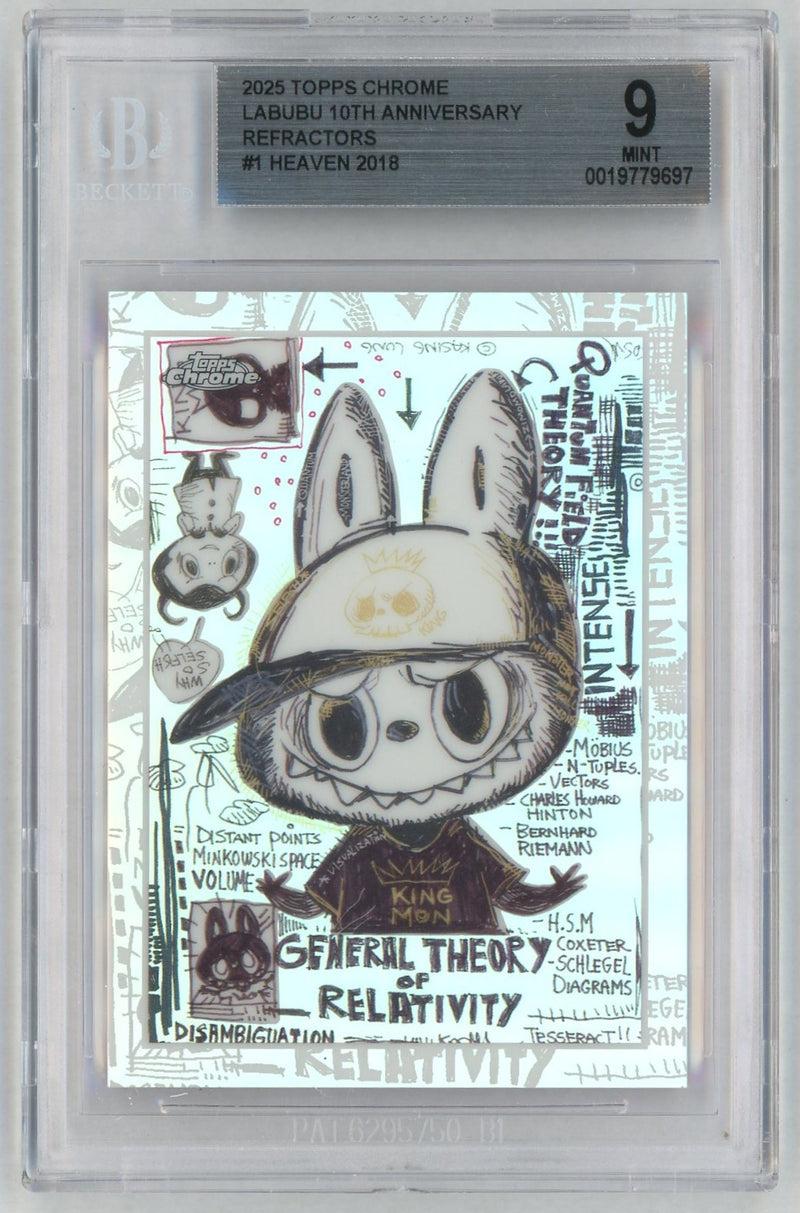 2025 Topps Chrome Labubu 10th Anniversary Refractors Heaven #1 BGS 9
