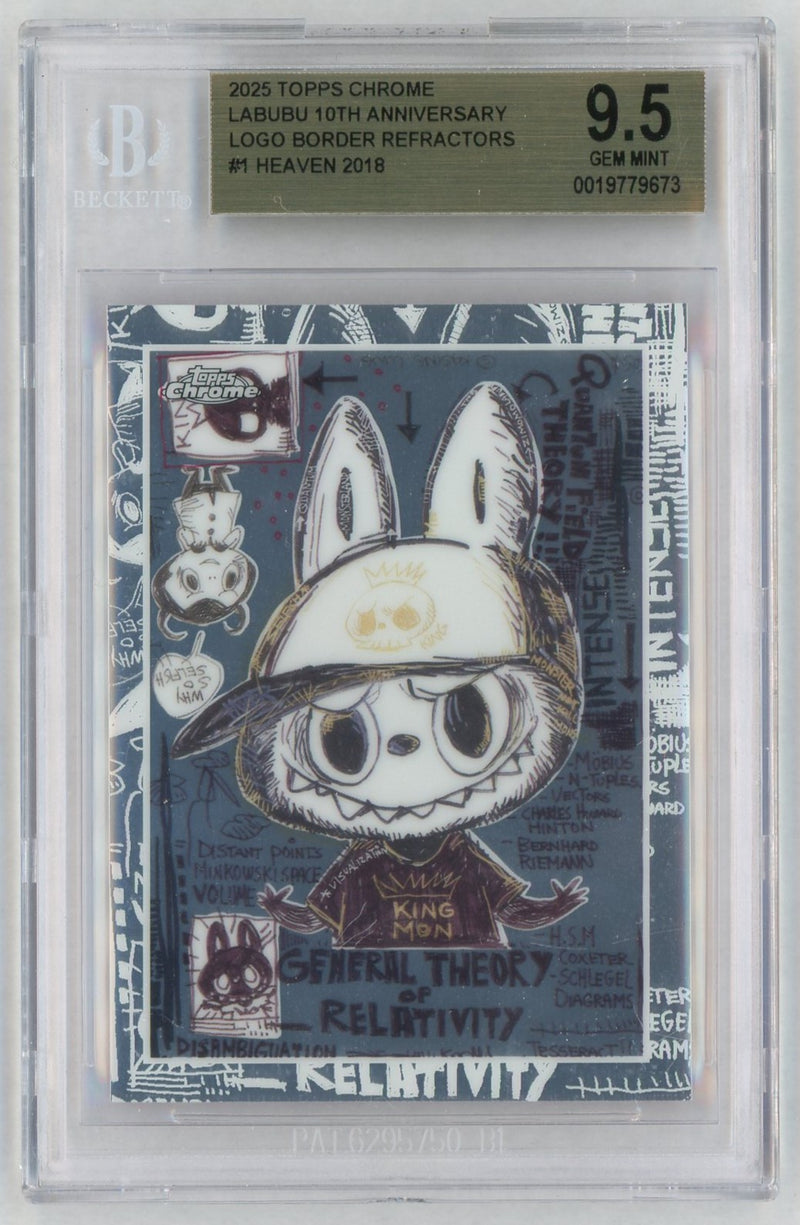 2025 Chrome Labubu 10th Anniversary 10th Anniversary Logo Border Refractors Heaven #1 BGS 9.5