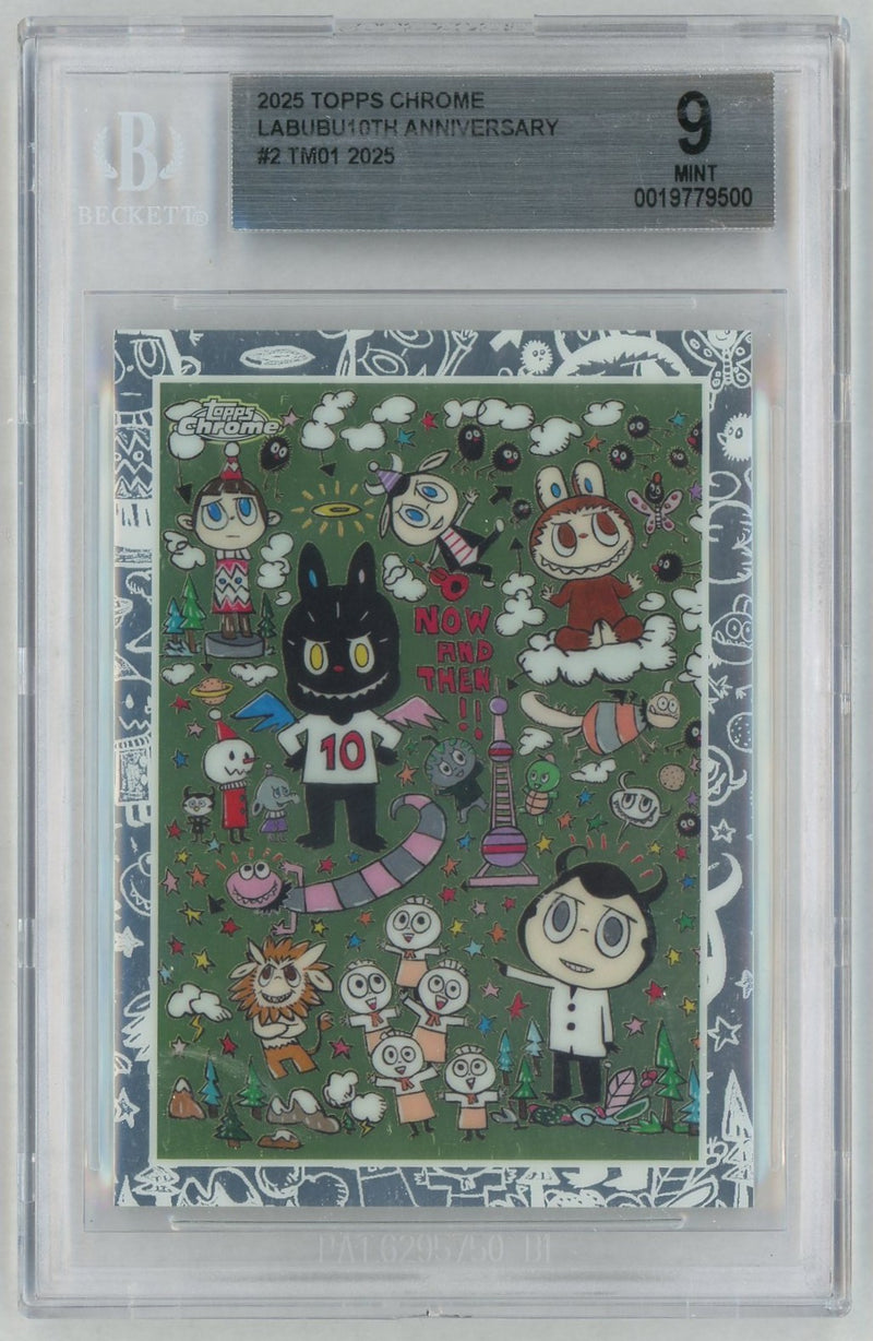 2025 Topps Chrome Labubu 10th Anniversary Tm01 #2 BGS 9