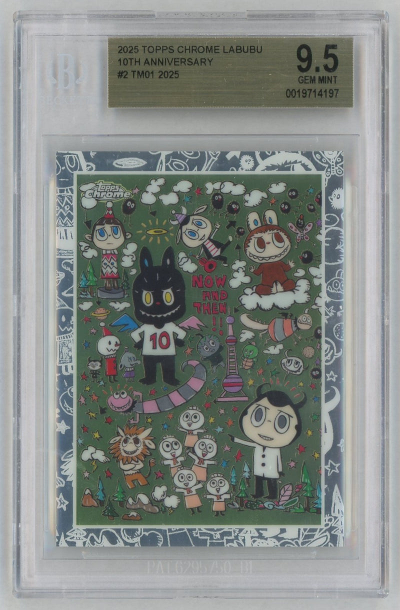 2025 Topps Chrome Labubu 10th Anniversary Tm01 #2 BGS 9.5