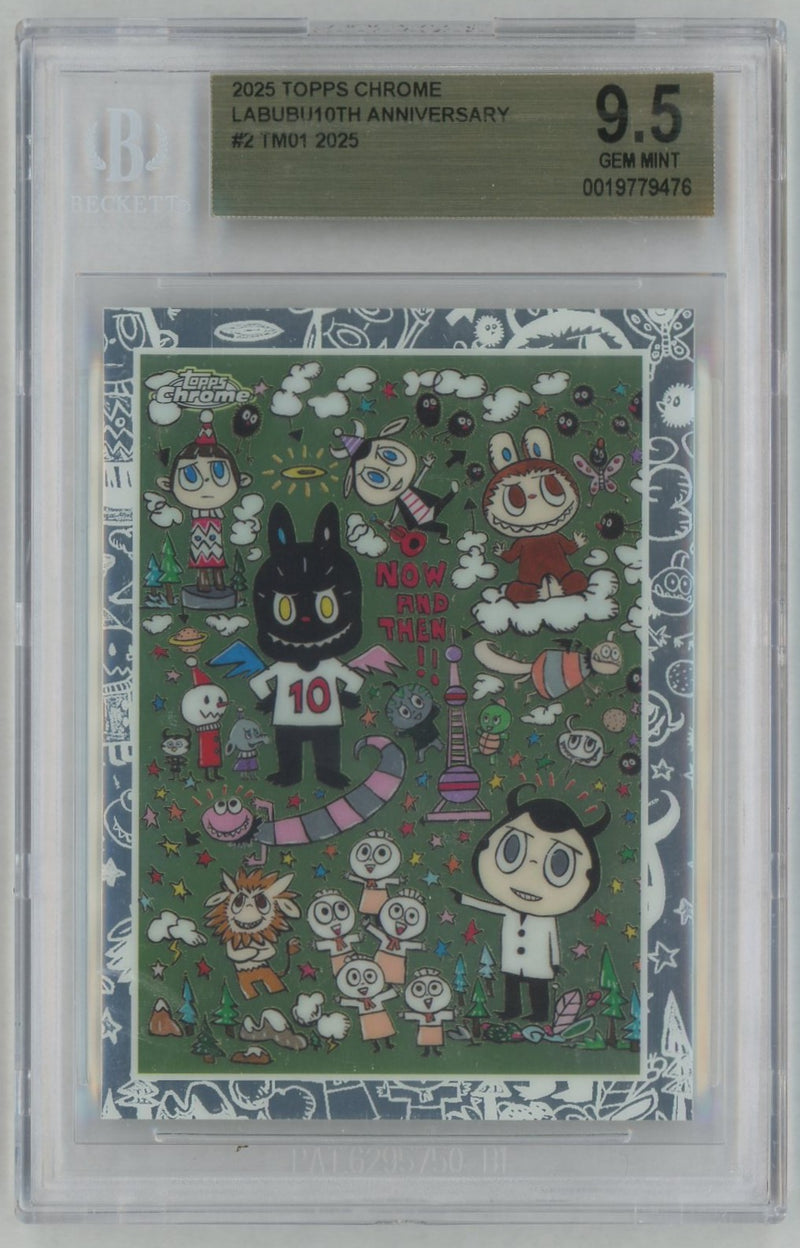 2025 Topps Chrome Labubu 10th Anniversary Tm01 #2 BGS 9.5