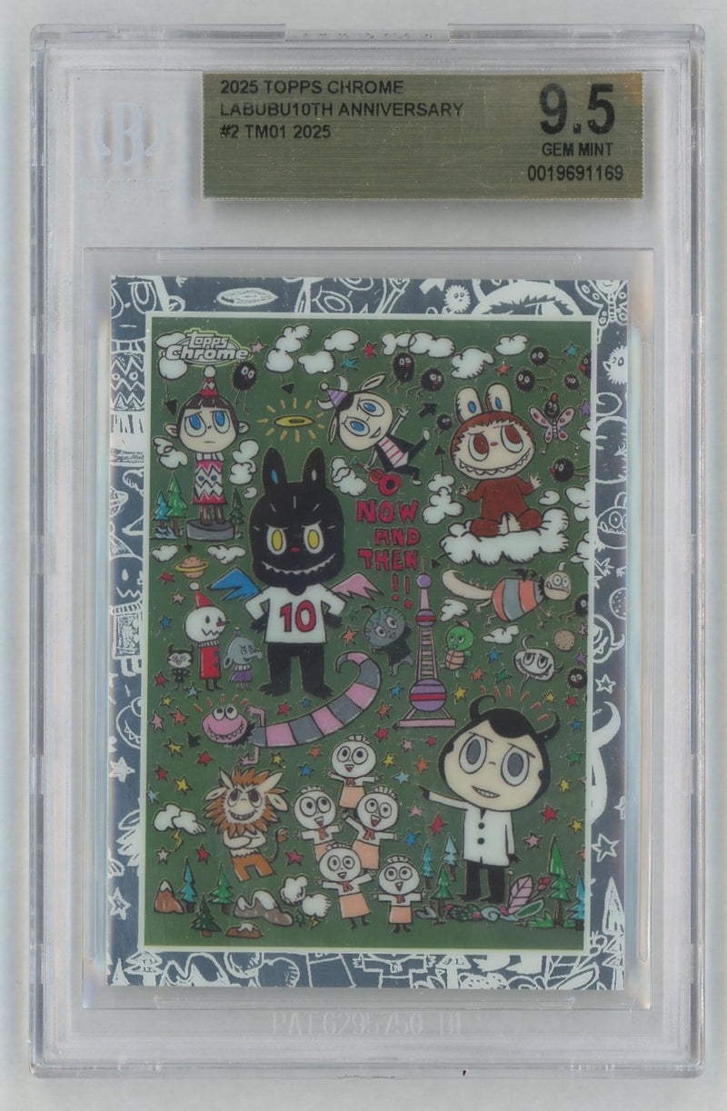 2025 Topps Chrome Labubu 10th Anniversary Tm01 #2 BGS 9.5