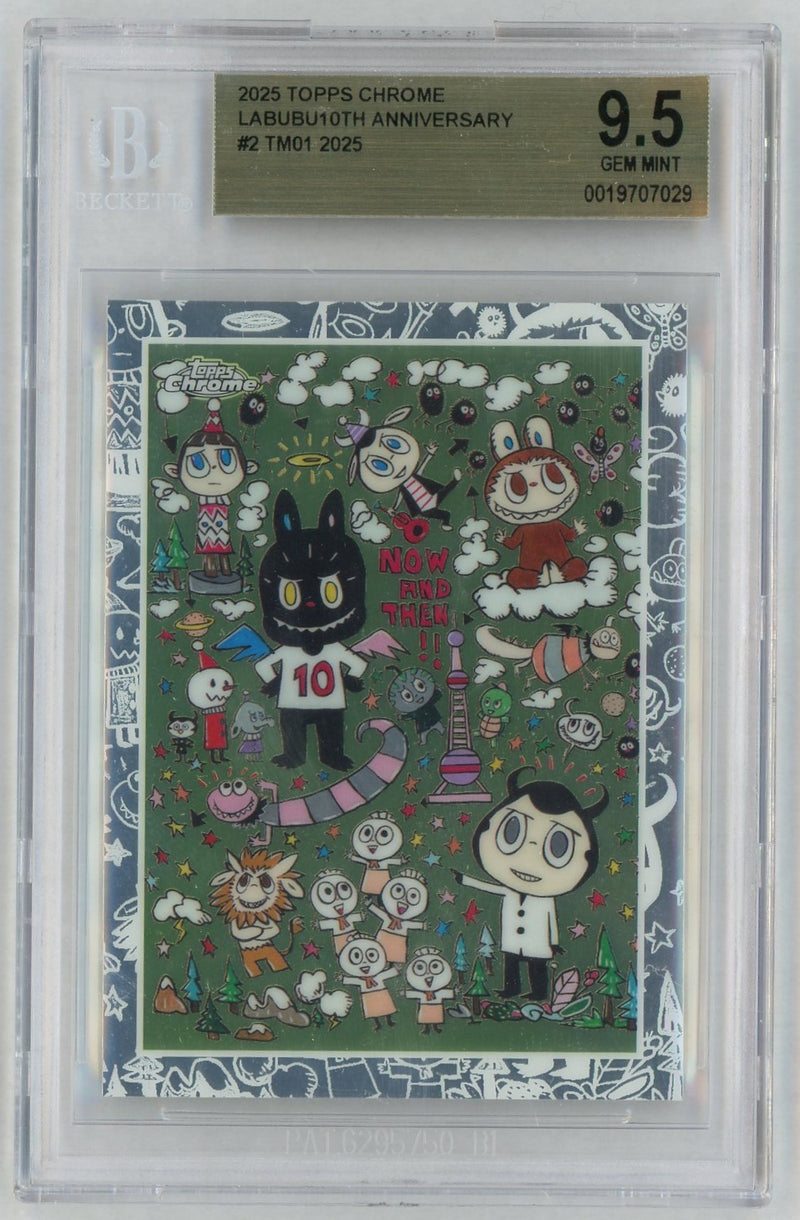 2025 Topps Chrome Labubu 10th Anniversary Tm01 #2 BGS 9.5