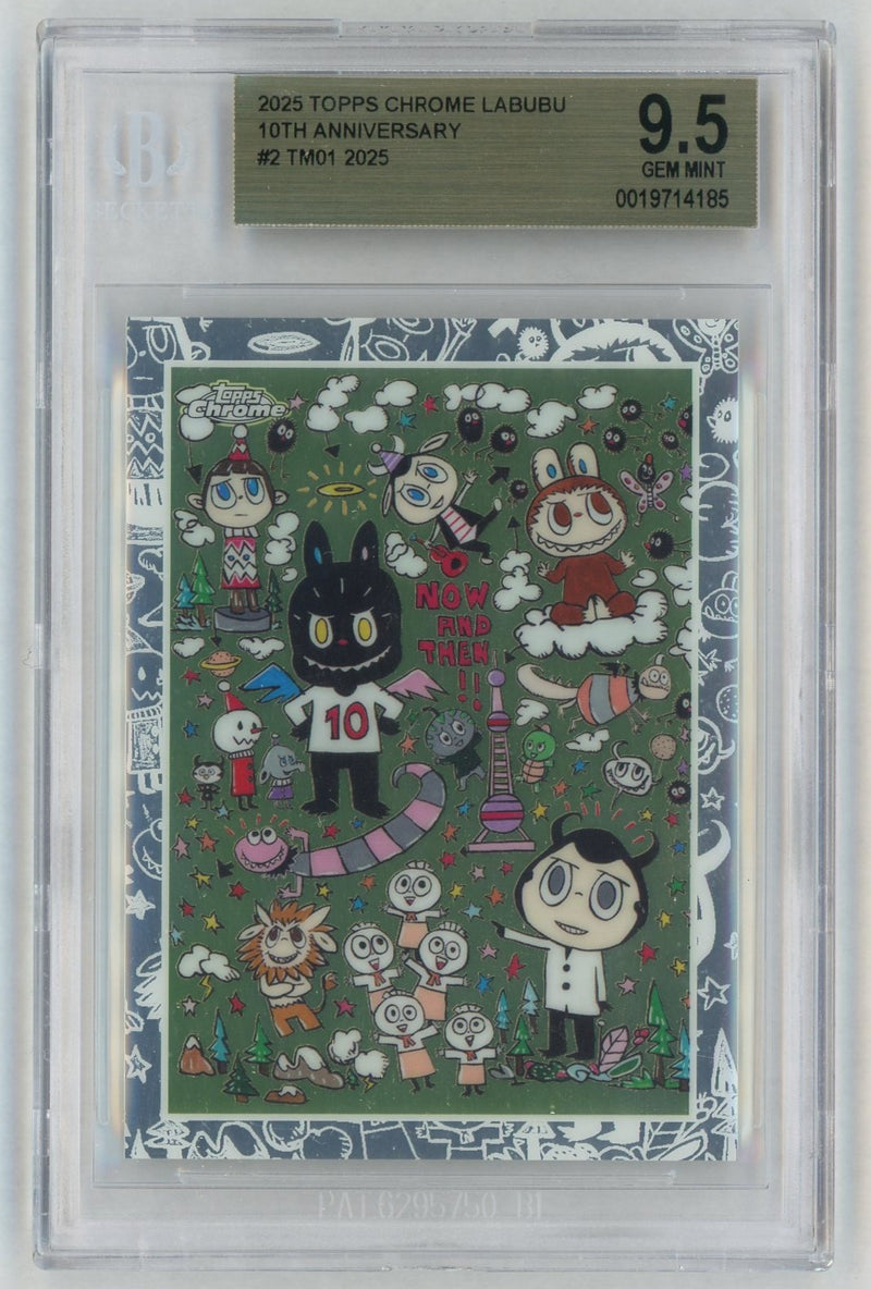 2025 Topps Chrome Labubu 10th Anniversary Tm01 #2 BGS 9.5
