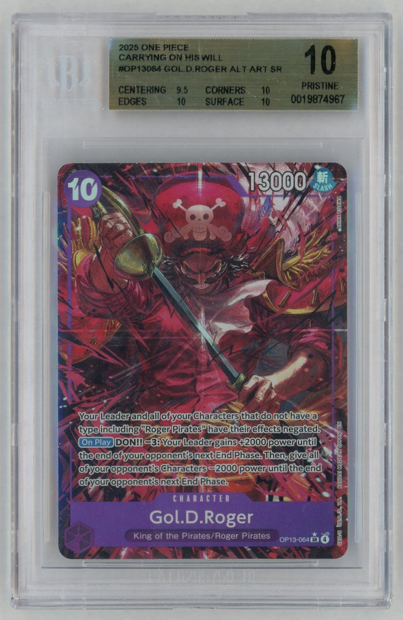 2025 One Piece Carrying On His Will Alternate Art Gol D. Roger #OP13-064 BGS 10