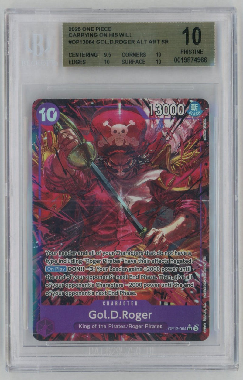 2025 One Piece Carrying On His Will Alternate Art Gol D. Roger #OP13-064 BGS 10