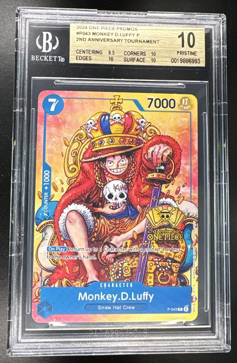 2024 One Piece Tournament Promo 2nd Anniversary Participant Monkey D. Luffy #P043 BGS 10