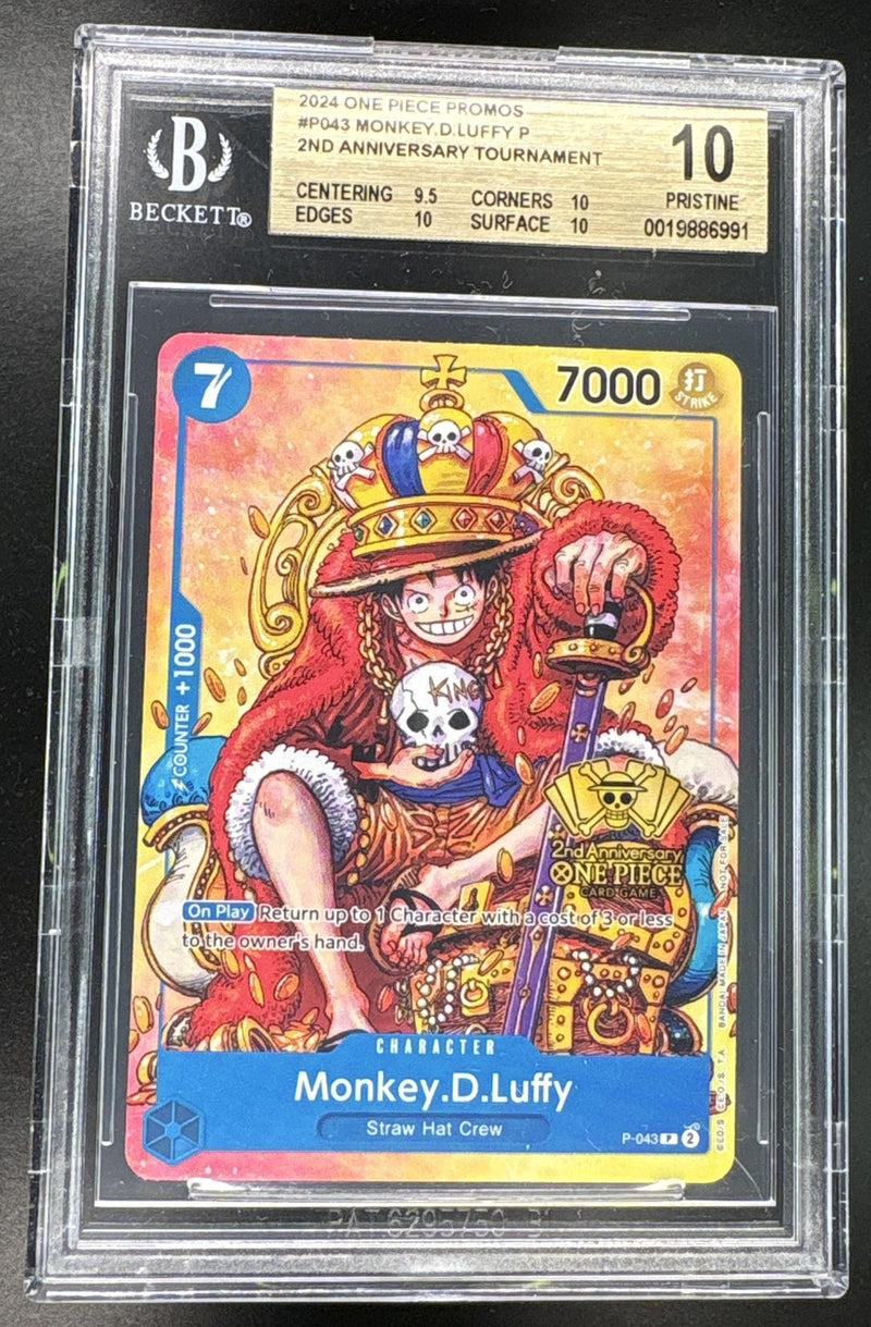 2024 One Piece Tournament Promo 2nd Anniversary Participant Monkey D. Luffy #P043 BGS 10