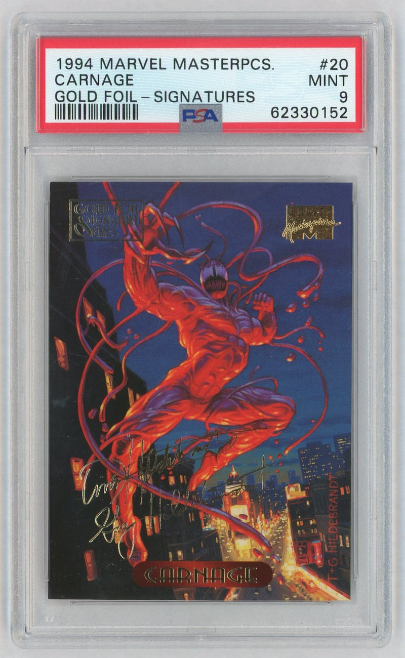 1994 Marvel Masterpieces Gold Foil Signature Carnage #20 PSA 9