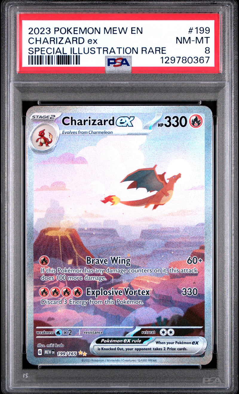 2023 Pokemon Mew Special Illustration Rare Charizard Ex #199 PSA 8